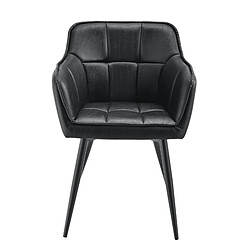 Helloshop26 Fauteuil de salon élégant siège rembourré design imitation velours polyester métal 79 cm noir 03_0005208