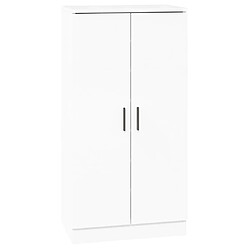 vidaXL Armoire à chaussure Blanc brillant 55x35x108 cm Bois ingénierie