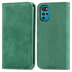 Etui en PU absorption magnétique avec support et porte-cartes pour votre Motorola Moto G22/E32 4G/E32s 4G - vert