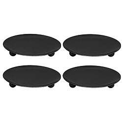 4x Fer Bougeoir Plaque Bougeoir Table Stand Décor De Noël Noir pas cher