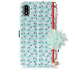 Avis Wewoo Coque pour iPhone X Daisy Fleur Motif Horizontal Housse en cuir Flip avec Titulaire et fentes cartes & Perle Ornement & Chaîne