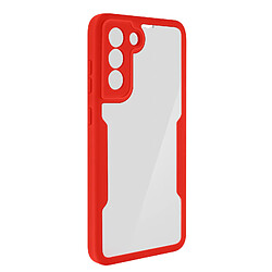 Avizar Coque 360° pour Galaxy S21 Plus Dos Rigide Protection Écran Souple Contour rouge