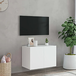 Acheter vidaXL Meuble TV mural avec lumières LED blanc 60x35x41 cm