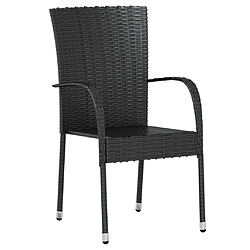 Avis Maison Chic Mobilier à dîner 3 pcs de jardin - Ensemble table et chaises d'extérieur - Salon/Mobilier de jardin classique Résine tressée Noir -MN62136