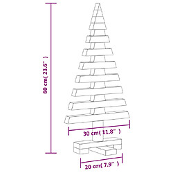 vidaXL Arbre de Noël en bois pour décoration 60 cm bois massif de pin pas cher