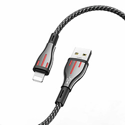 Borofone Highway - Câble de connexion USB vers Lightning de 1,2 m (Noir / Gris)