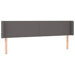 vidaXL Tête de lit avec oreilles Gris 203x16x78/88 cm Similicuir