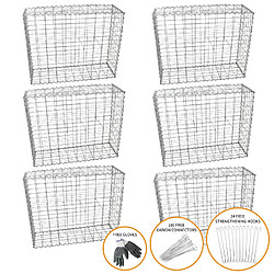 MonsterShop Lot de 6 Paniers de Gabions 100 x 95 x 30cm