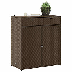 Avis vidaXL Armoire de rangement jardin marron 105x55x113 cm résine tressée