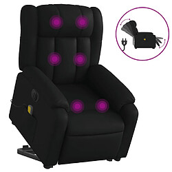 vidaXL Fauteuil inclinable de massage électrique noir similicuir