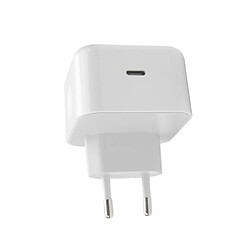 Setty Chargeur Secteur Rapide USB-C Power Delivery 20W Compact Sortie Vers le Bas Blanc