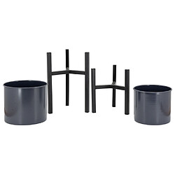 Acheter Aubry Gaspard Cache-pots en métal noir Graph (Lot de 2).