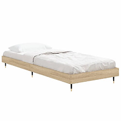 Avis vidaXL Cadre de lit sans matelas chêne sonoma 75x190 cm