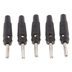 5pieces Câble audio 4mm fil haut-parleur Adaptateur connecteurs banane noir