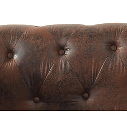 Vente-Unique Méridienne droite chesterfield en microfibre aspect cuir vieilli SHIREL pas cher