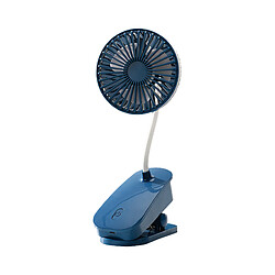 Ventilateur De Refroidissement Silencieux Vent Fort Rechargeable Clip de Bureau d'été sur Mini Ventilateur Portable pour Dortoir-Bleu