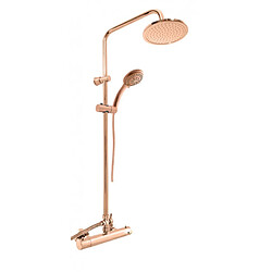 Rav Colonne de douche murale thermostatique en laiton rose gold poli H. 109 cm