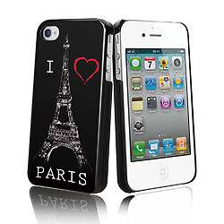 Coque Muvit noire I Love Paris pour iPhone 4S et 4