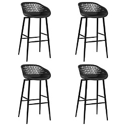 vidaXL Chaises de bar lot de 4 noir