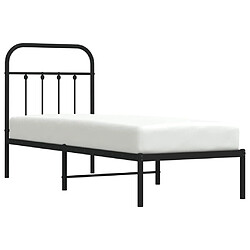 Acheter vidaXL Cadre de lit métal sans matelas avec tête de lit noir 75x190 cm