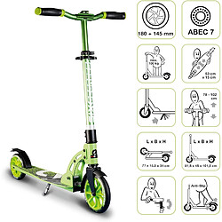 Authentic Sports Six Degrees Trottinette junior en aluminium avec mécanisme de pliage et béquille - 180/145 mm - hauteur réglable