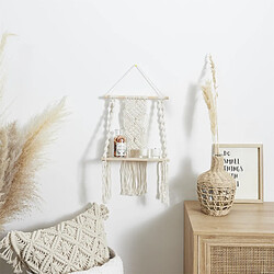 The Home Deco Factory Etagère murale bohème en macramé - Beige