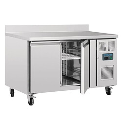 Table réfrigérée positive 2 portes - Inox 282 L avec dosseret - Polar