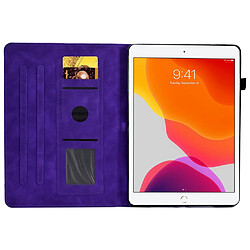 Etui en PU avec support, porte-cartes et porte-stylo pour votre iPad 10.2 (2019)/(2020)/Air 10.5 pouces (2019) - violet