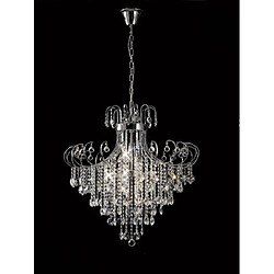 Luminaire Center Suspension Rosina 8 Ampoules chrome poli/cristal