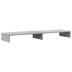 vidaXL Support de moniteur gris béton 100x27x10 cm bois d'ingénierie