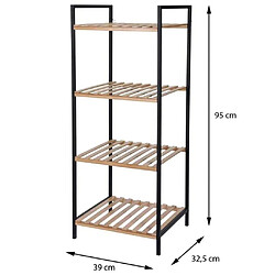 Avis Bathroom Solutions Support de rangement et 4 étagères Bambou et acier