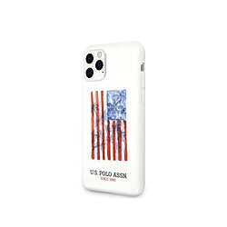 Us Polo U.S Polo Coque pour Apple iPhone 11 Pro Gamme American Flag en TPU Blanc