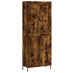 vidaXL Buffet haut Chêne fumé 69,5x34x180 cm Bois d'ingénierie