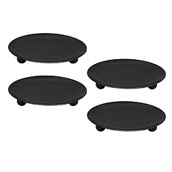 Acheter 4x Fer Bougeoir Plaque Bougeoir Table Stand Décor De Noël Noir