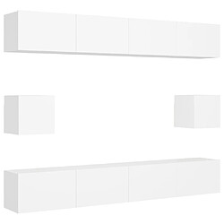 vidaXL Ensemble de meubles TV 6 pcs Blanc Bois d'ingénierie