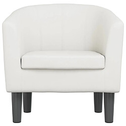 Avis Maison Chic Fauteuil relax,Chaise pour salon cabriolet blanc similicuir -MN44225