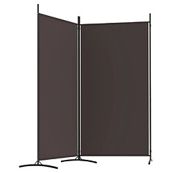 Acheter vidaXL Cloison de séparation 2 panneaux Marron 175x180 cm Tissu