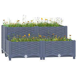 Maison Chic Jardinière,Lit surélevé - Bac à fleurs - pot de fleur 80x80x38 cm Polypropylène -GKD99047