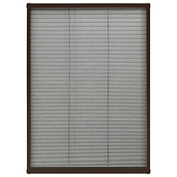 vidaXL Moustiquaire plissée pour fenêtre Aluminium Marron 80x120 cm