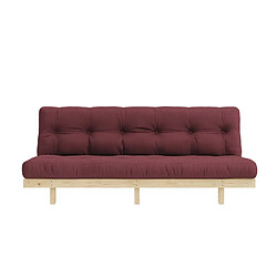 Inside 75 Banquette convertible futon LEAN bois de pin coloris bordeaux 130x200 cm