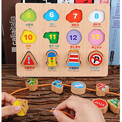 puzzle en bois et perles jeu de laçage jouet éducatif pour enfants - trafic