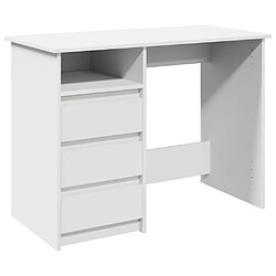 vidaXL Bureau blanc 102x50x75 cm bois d'ingénierie