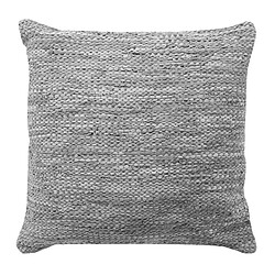 Thedecofactory SKIN - Coussin en cuir tressé gris clair 45x45