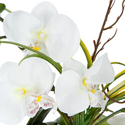 Atmosphera, Createur D'Interieur Composition florale vase blanc - Hauteur 44 cm - Orchidée fleur blanche