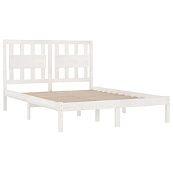 Acheter Maison Chic Lit adulte - Lit simple Cadre de lit,Structure du lit Contemporain Blanc Bois de pin massif 140x190 cm -MN29483