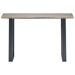 Maison Chic Table console | Meuble d'entrée | Table d'appoint Gris 115 x 35 x 76 cm Bois d'acacia massif et fer -GKD83774