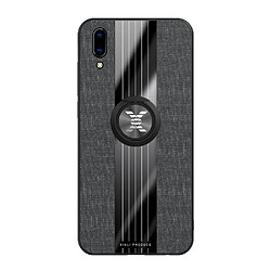 Wewoo Coque Souple Pour Vivo Y93 XINLI Stitching Cloth Texture Étui de protection TPU antichoc avec support d'anneau Noir