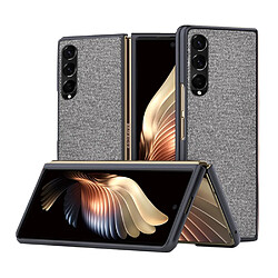 Coque en TPU + PU texturé gris pour votre Samsung Galaxy Z Fold3 5G