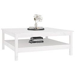 ComfortXL Table Basse Blanc 100x100x40 Cm Bois Massif De Pin pas cher