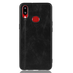 Wewoo Coque Pour Galaxy A10s antichoc couture peau de vache motif PC + PU + TPU noir